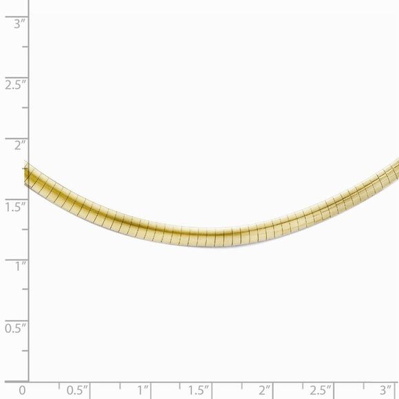 4mm 10k Two Tone Gold Reversible Omega Chain Necklace, 18 Inch - Picture 2 of 5